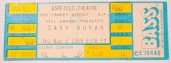 Gary Numan San Francisco Ticket 1980